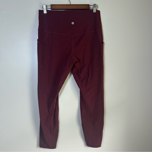 Lululemon Burgundy High-Waisted Leggings - Picture 2 of 4